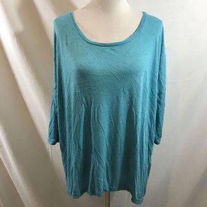 Woman Within aqua 3/4 sleeve top - womens 1X - arm